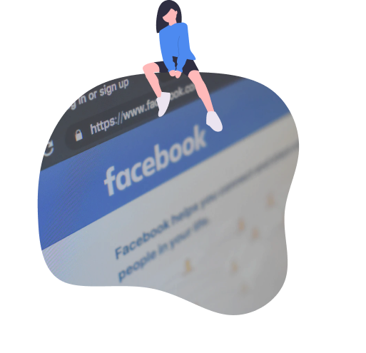 human sitting on top of facebook page